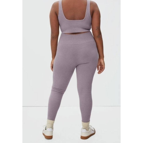 Everlane Leggings Womens Purple The Seamless Rib Full Length High Rise - Picture 13 of 13